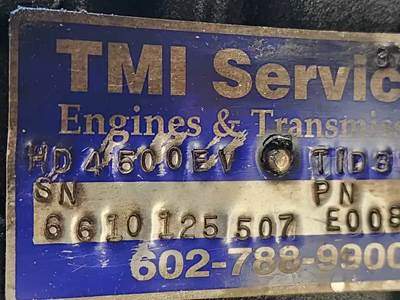 Allison Transmission for a 2004 American La France EAGLE HIGHTOP PUMPER