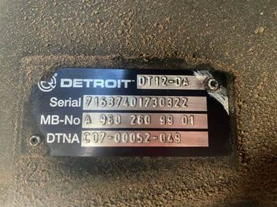 Core Detroit DT12-DA Transmission Serial No. 71537401730322