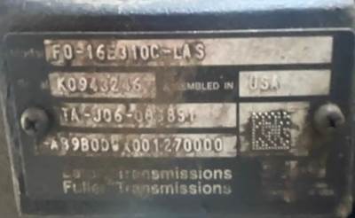 10 Speed AutomAted EAton Fuller FO-16E310C-LAS TrAnsmission Out Of A 2013