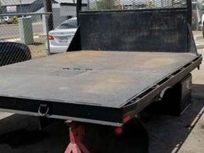 Nice! 10' x 96" Steel Flatbed With Headboard, Goose Neck Hitch & Tool Box