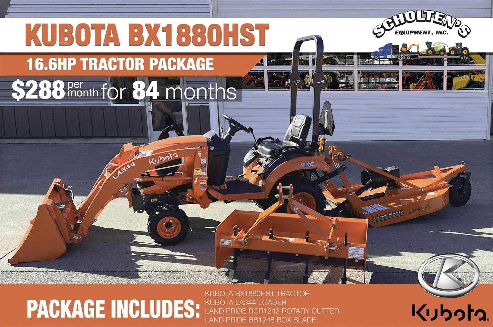 2025 Kubota BX1880 Tractor For Sale | Lynden, WA | PKG1010