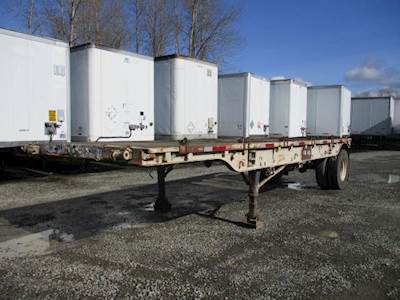 Fruehauf 24x96 Single Axle Steel Flatbed Trailer - Spring, Fixed Axle