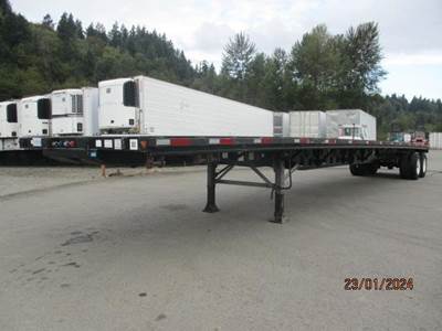 Hyundai 53x102 Steel Flatbed Trailer - Spring, Sliding Axle