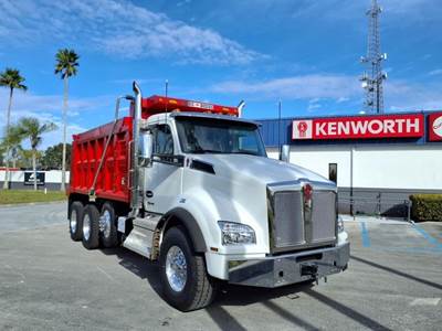 Kenworth T880 Tri Axle Dump Truck - Paccar 485HP, 6 Speed Allison Rds Automatic, 16' Dump