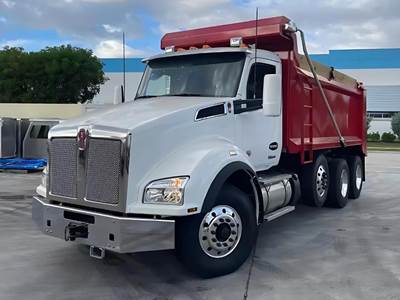 Kenworth T880 Tri Axle Dump Truck - Cummins 450HP, 6 Speed Allison Rds Automatic, 16.5' Dump