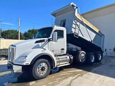 Kenworth T880 Tri Axle Dump Truck - Cummins 450HP, 6 Speed Allison Rds Automatic, 16.5' Dump