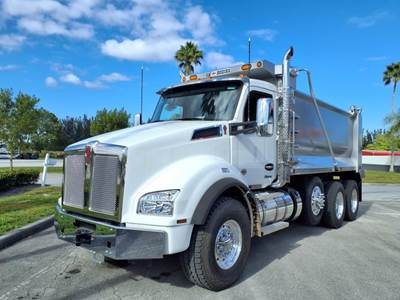 Kenworth T880 Tri Axle Dump Truck - Paccar 485HP, 6 Speed Allison Rds Automatic, 16' Dump