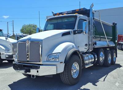 Kenworth T880 Tri Axle Dump Truck - Paccar 485HP, 6 Speed Allison Rds Automatic, 16' Dump