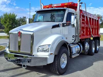 Kenworth T880 Tri Axle Dump Truck - Paccar 485HP, 6 Speed Allison Rds Automatic, 16' Dump