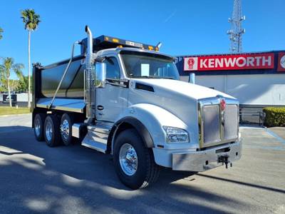 Kenworth T880 Tri Axle Dump Truck - Paccar 485HP, 6 Speed Allison Rds Automatic, 16' Dump