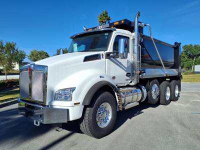 Kenworth T880 Tri Axle Dump Truck - Paccar 485HP, 6 Speed Allison Rds Automatic, 16' Dump