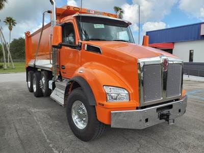 Kenworth T880 Tri Axle Dump Truck - Cummins 500HP, 6 Speed Allison Rds Automatic, 16' Dump