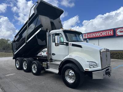 Kenworth T880 Tri Axle Dump Truck - Paccar 445HP, 6 Speed Allison Rds Automatic, 17' Dump
