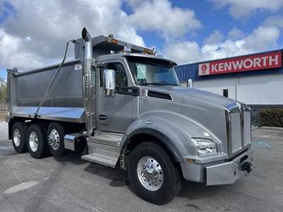 Kenworth T880 Tri Axle Dump Truck - Paccar 510HP, 6 Speed Allison Rds Automatic, 16' Dump