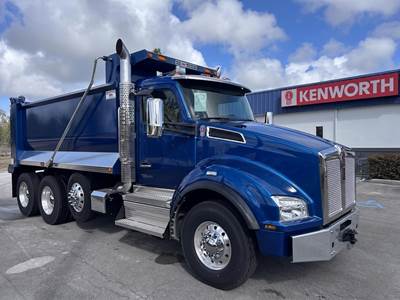 Kenworth T880 Tri Axle Dump Truck - Paccar 510HP, 6 Speed Allison Rds Automatic, 16' Dump