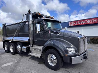 Kenworth T880 Tri Axle Dump Truck - Paccar 510HP, 6 Speed Allison Rds Amt, 16' Dump