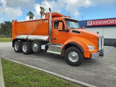Kenworth T880 Tri Axle Dump Truck - Paccar 510HP, 6 Speed Allison Rds Amt, 16' Dump
