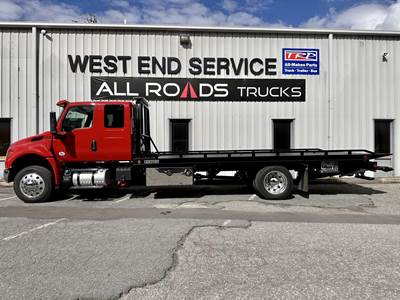 International MV Single Axle Rollback Tow Truck - Cummins, 300HP, 6 Speed Allison Rds Automatic