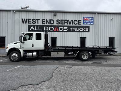 International MV Single Axle Rollback Tow Truck - 300HP, 6 Speed Allison Rds Automatic