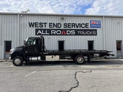 International MV Single Axle Rollback Tow Truck - Cummins, 250HP, 6 Speed Allison Rds Automatic