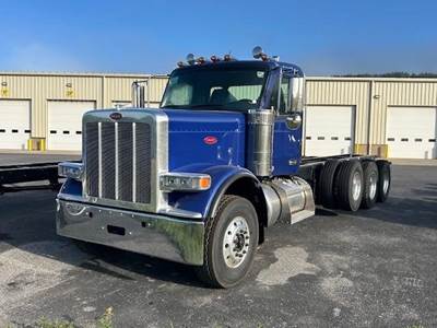 Peterbilt 589 Tri Axle Cab & Chassis Truck - Cummins, 565HP, 18 Speed Manual
