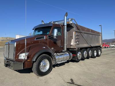 Kenworth T880 Five Axle Dump Truck - Cummins 565HP, 18 Speed Manual, 21' Dump