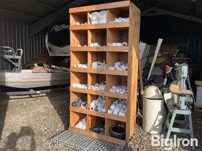 PVC Fittings & Connectors w/Shelving Unit
