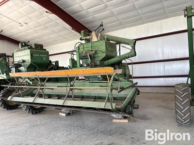 1955 John Deere 55 Round back Combine w/Head