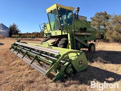 1977 John Deere Turbo 7700 2WD Combine w/224 Platform