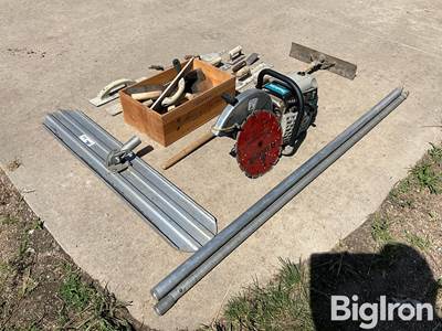 Makita DPC7321 Hand-Held Cut-Off Saw & 48" Bull Float with Concrete Finishing Tools