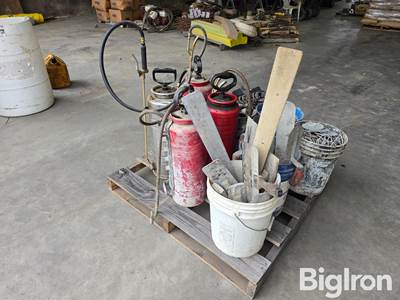 Used Concrete Sprayers, Finishing Tools, Rebar Supports and 5" Rebar Ties