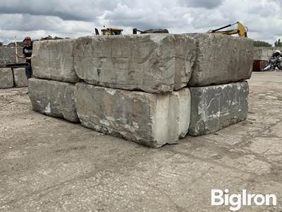Lot of (8) 6' x 3' x 2.5' Interlocking Concrete Blocks