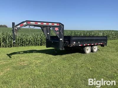 2007 PJ D8142 96" x 14' T/A Gooseneck Deckover Dump Trailer