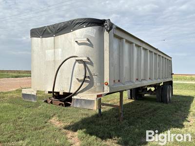 1978 Travis T/A Aluminum End Dump Trailer