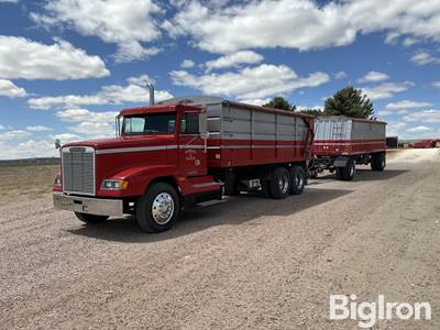 1994 Freightliner FLD120 Conventional T/A Grain Truck w/2000 Jet 22' Pup Trailer