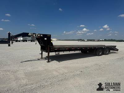 2007 Big Tex 22GN 29' T/A Flatbed Gooseneck Trailer