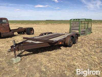 1965 Shop Built T/A Flatbed Trailer w/Custom Built Stock Rack