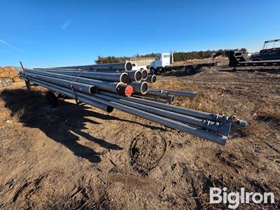 Assorted Irrigation Pipe & Trailer