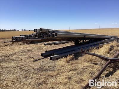 Galvanized 38’ Gated Flood Irrigation Pipe on Trailers