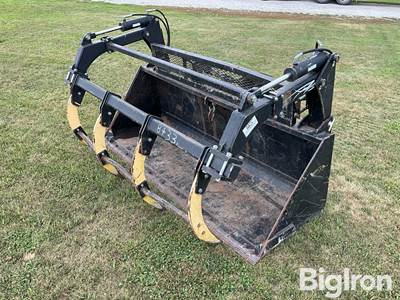 MDS JD 244J 8' Global Style Hydraulic 4-TINE Wheel Loader Grapple Bucket
