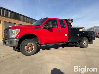 2013 Ford F350 Super Duty 4x4 Extended Cab Flatbed Service Truck