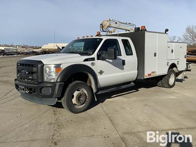 2012 Ford F550 XL Super Duty 4x4 Extended Cab Service Truck w/Mechanic's Boom