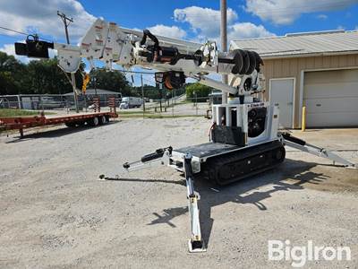 2009 SDP EZ Hauler 4100 Track-Drive Digger Derrick and Mini-Crane w/Attachments & Trailer
