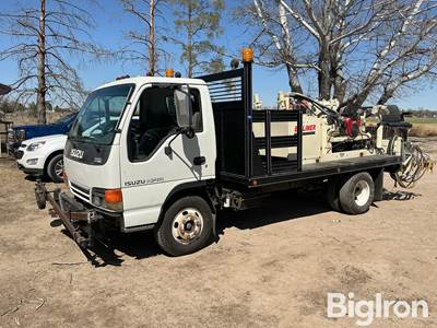 1999 Isuzu NPR S/A Flatbed Truck w/EZ-Liner Paint Striper