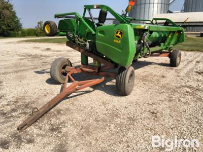2014 John Deere 615P 15' Belt Pickup Header w/ Homemade Cart