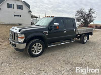 2008 Ford F350 Super Duty 4x4 Crew Cab Flatbed Pickup