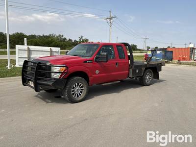 2011 Ford F350 XL Super Duty 4x4 Extended Cab Hay Bale Flatbed Pickup