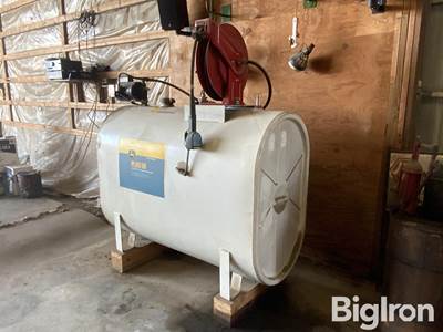 John Deere Plus 50 Oil Storage Tank w/Pump, Hose & Nozzle