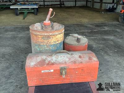 Tool Box W/ Misc Tools & Cans