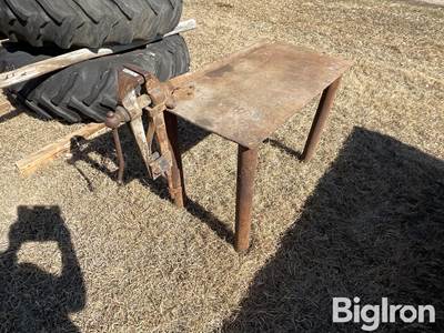 Shop Built Steel Work Bench w/Vice
